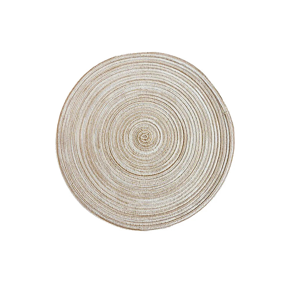 4Pcs round Table Mat Woven Ramie Placemats anti Slip Dining Table Mats Non-Slip Tableware Bowl Pads Kitchen Drink Cup Coasters