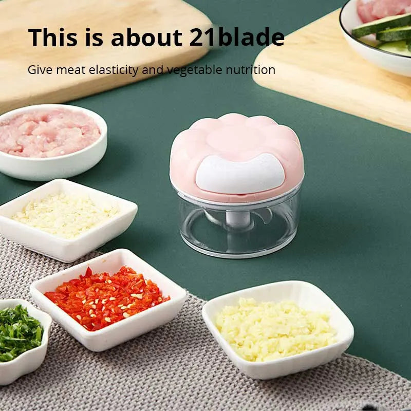 1Pc Blue/Pink Manual Garlic Masher Hand Pull Kitchen Household Type Garlic Blender Braised Minced Garlic Kitchen Gadgets