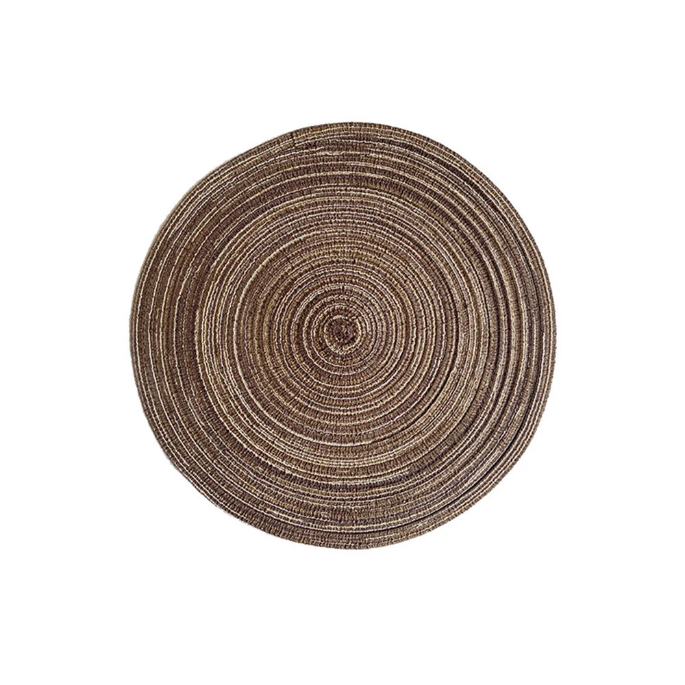 4Pcs round Table Mat Woven Ramie Placemats anti Slip Dining Table Mats Non-Slip Tableware Bowl Pads Kitchen Drink Cup Coasters