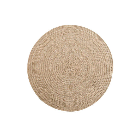 4Pcs round Table Mat Woven Ramie Placemats anti Slip Dining Table Mats Non-Slip Tableware Bowl Pads Kitchen Drink Cup Coasters